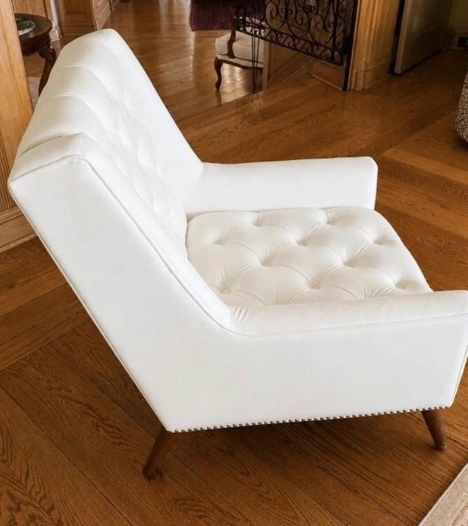 White Tufted Accent Chair - photo 3