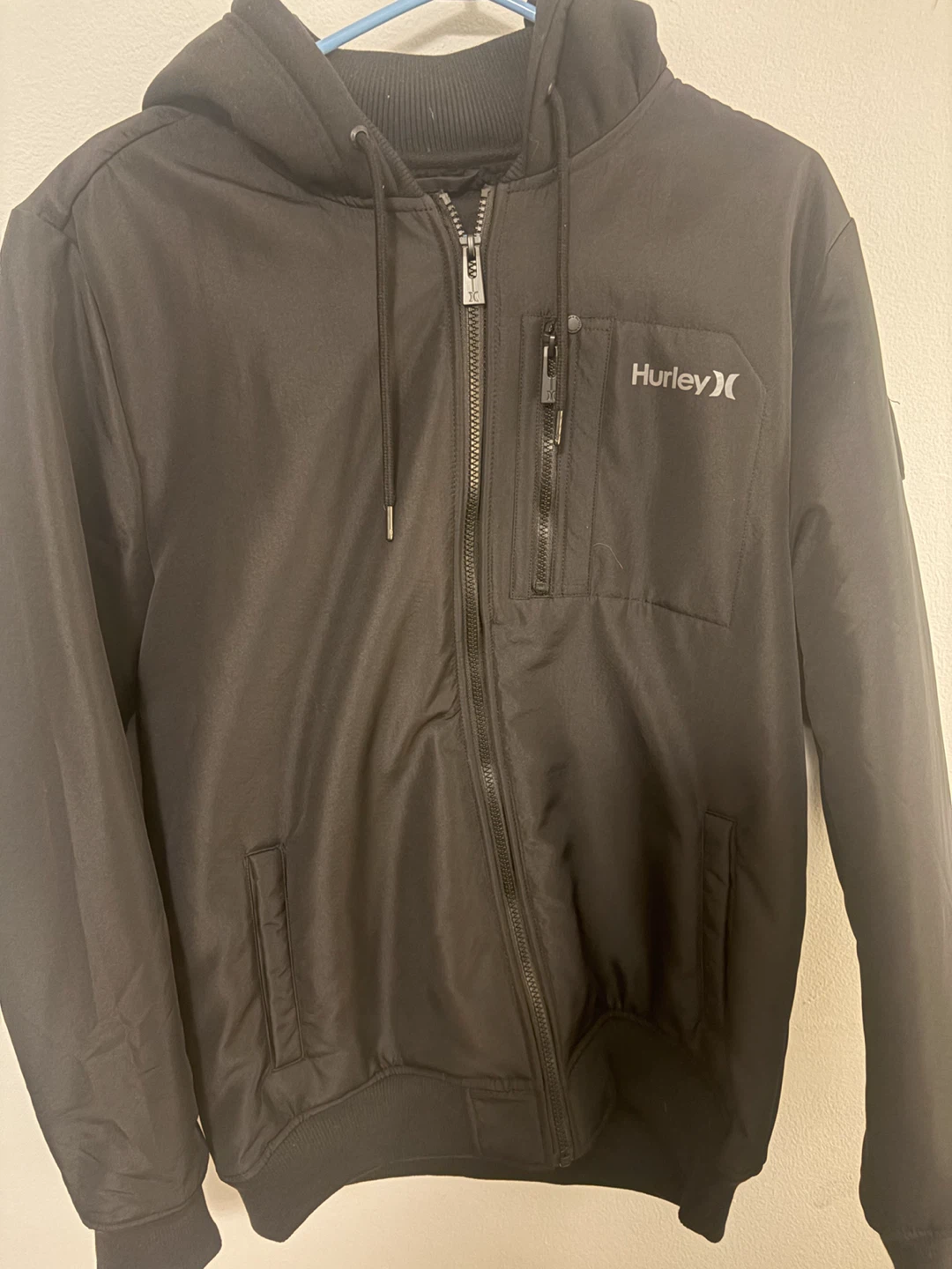Hurley Black Zip-Up Hooded Jacket new without tags