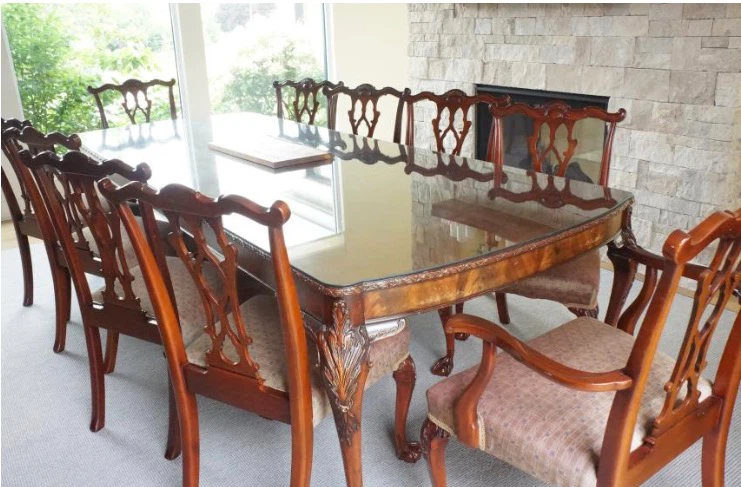 Antique Dining Table Set with 10 Chairs - photo 2