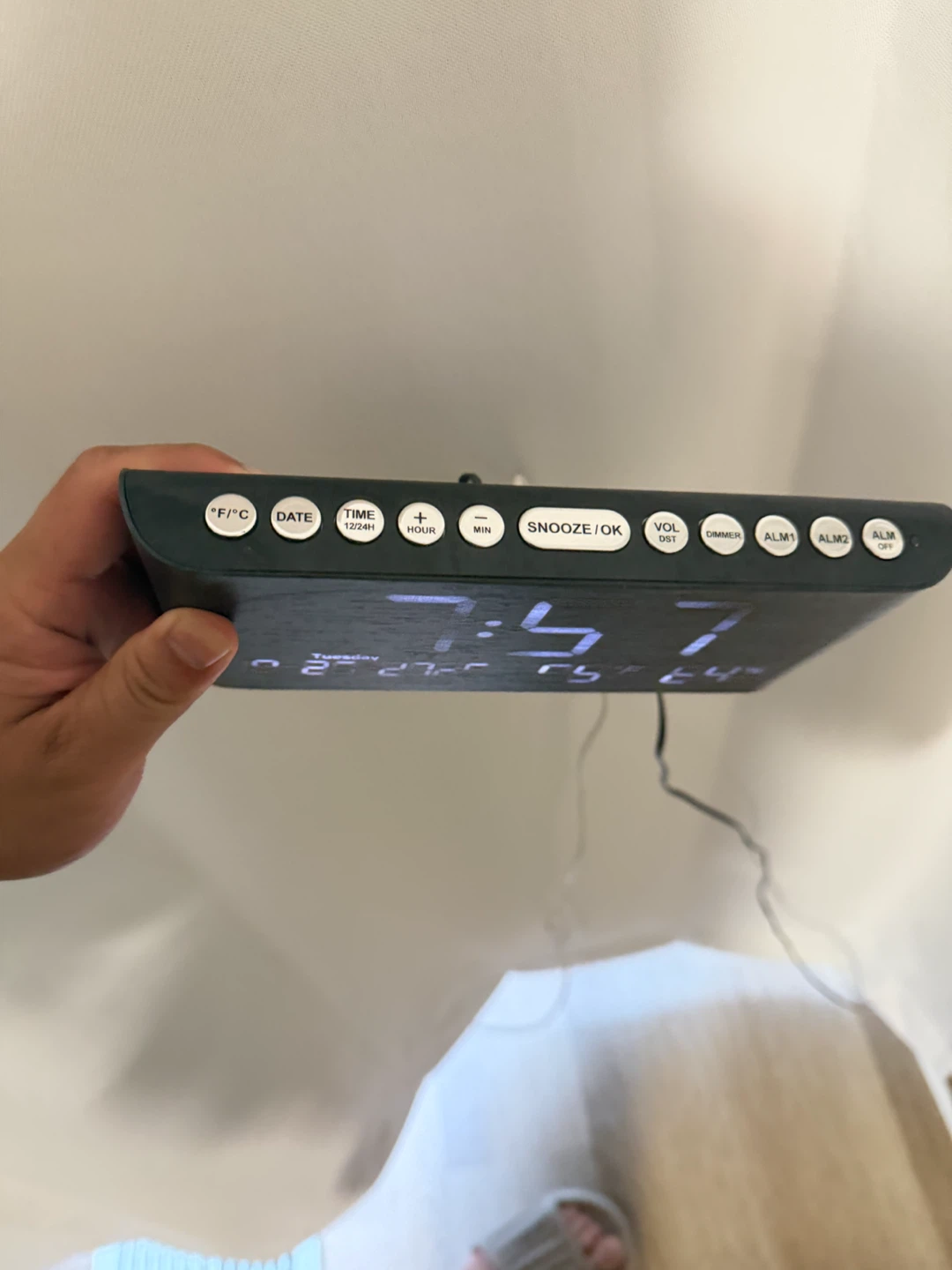 Digital Alarm Clock with Temperature and Humidity Display - photo 2