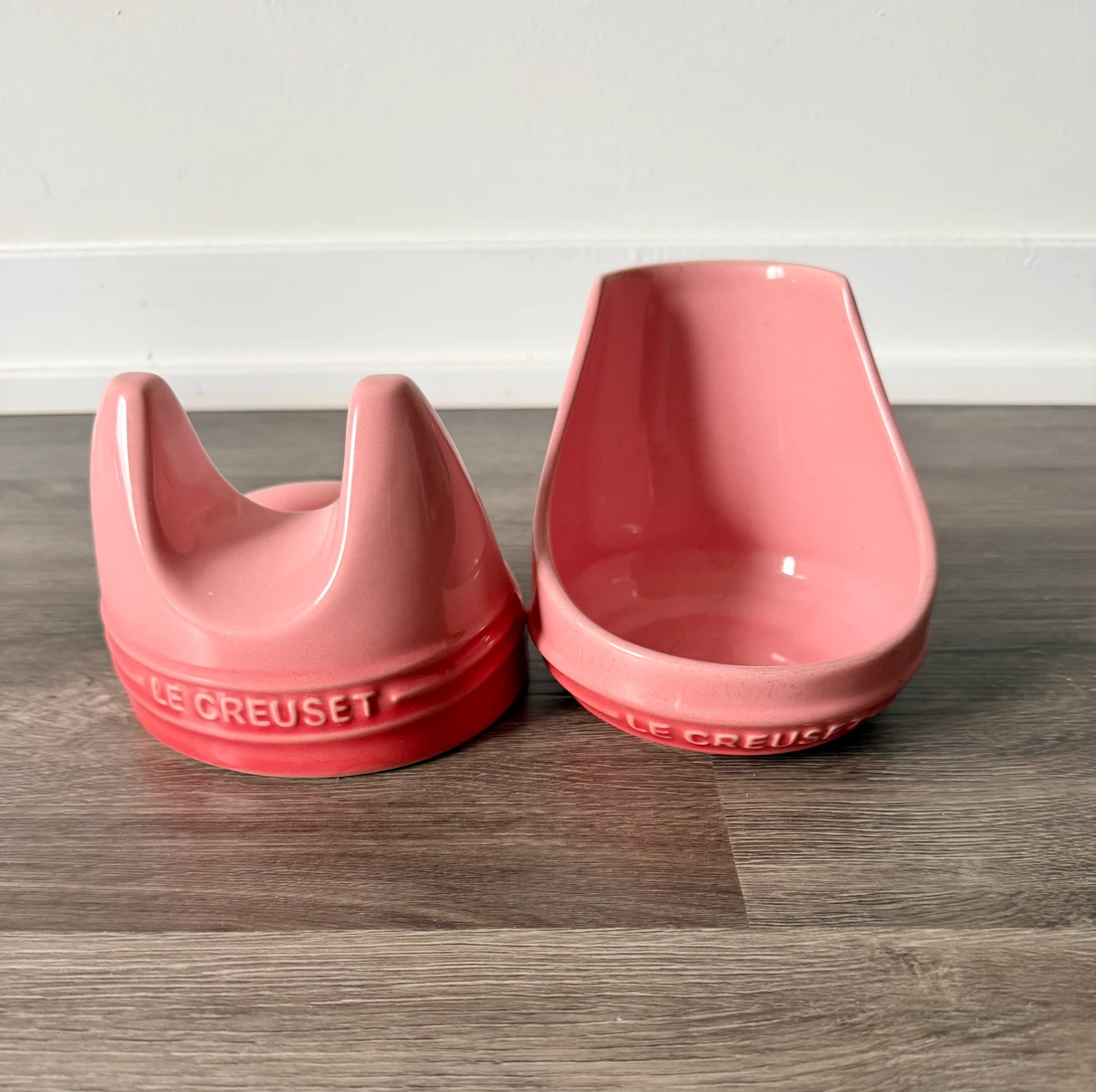 Le Creuset Pink spoon holder and Lid holder - like new