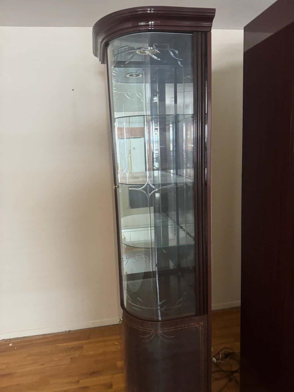Vintage dark wood china cabinet set - photo 5