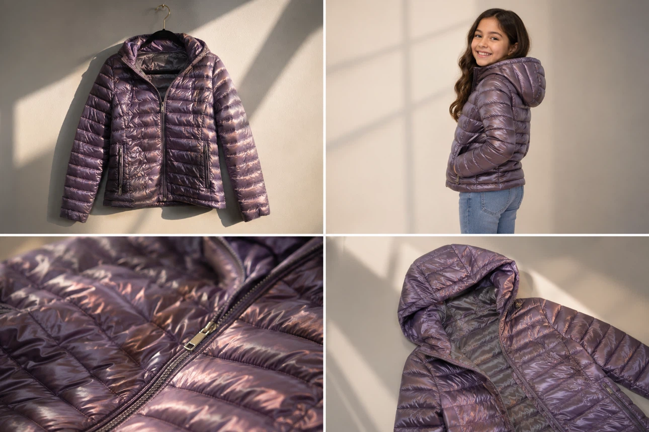 Calvin Klein Packable Puffer Jacket XS Purple