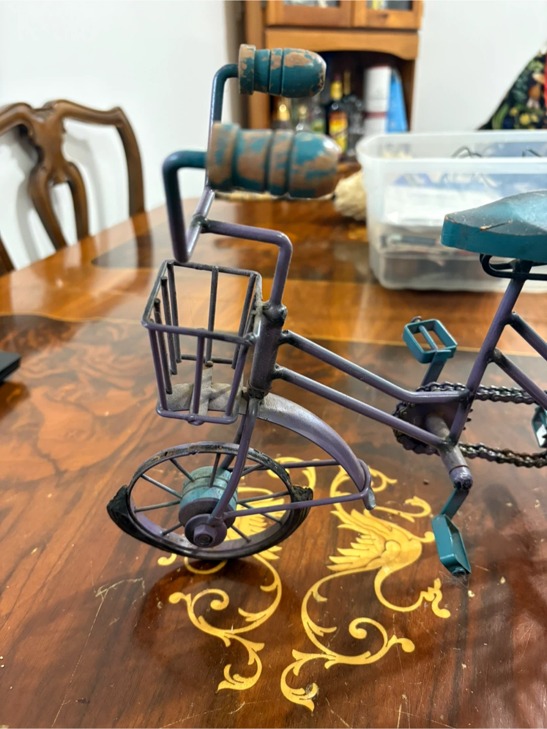 Vintage style metal triple tandem bicycle decor - photo 2