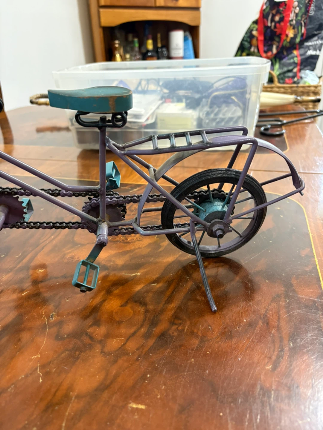 Vintage style metal triple tandem bicycle decor - photo 4