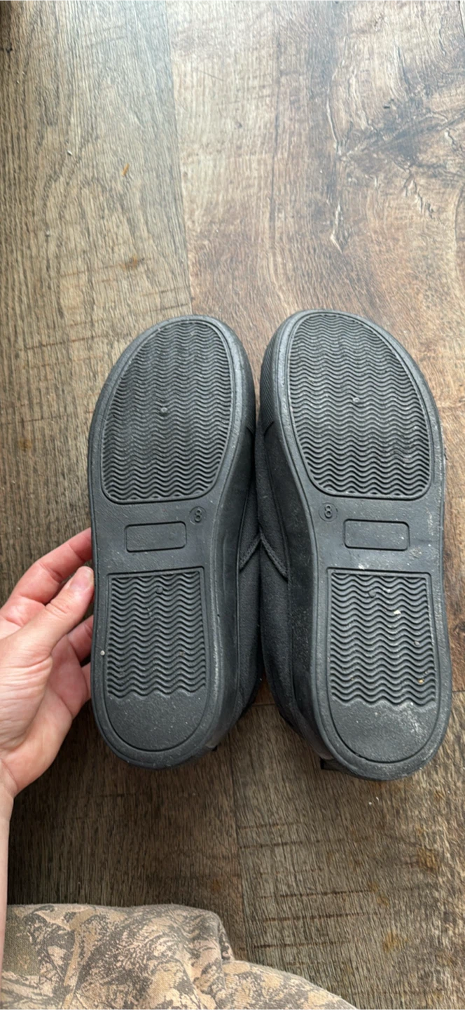 Black canvas slip-on shoes size 8 - photo 2