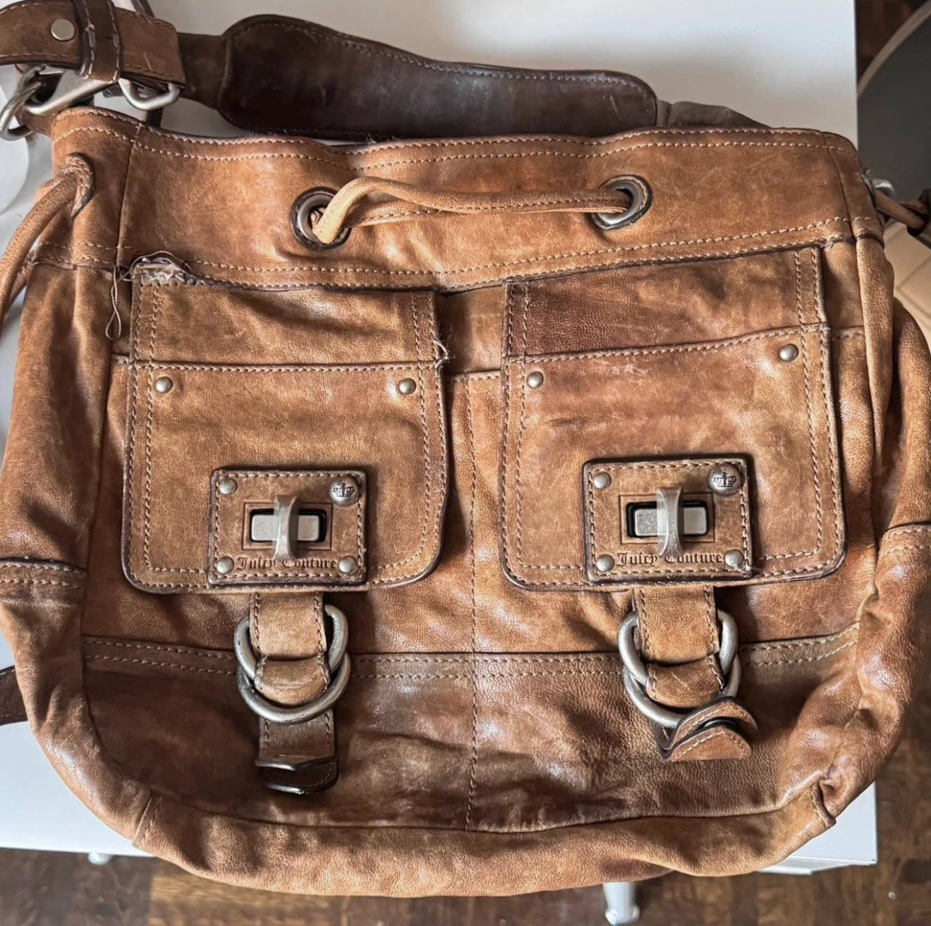 Juicy Couture Vintage Brown Leather Shoulder Bag