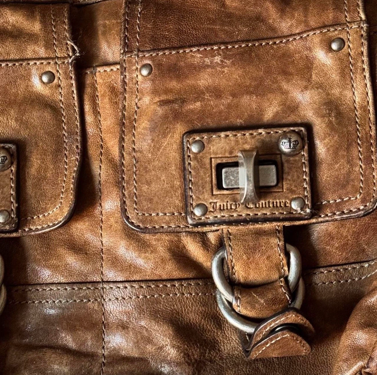 Juicy Couture Vintage Brown Leather Shoulder Bag - photo 2