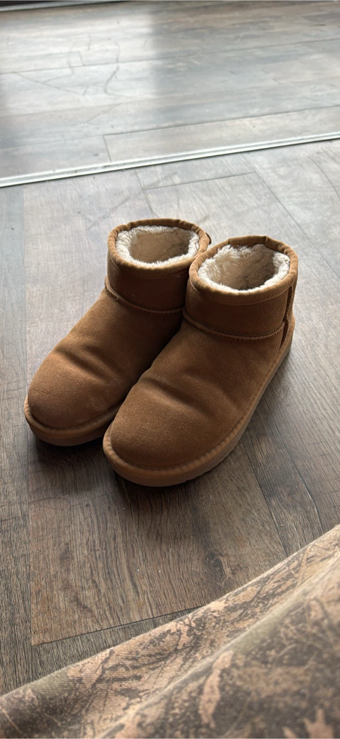 Chestnut Faux Suede Mini Boots Size 39