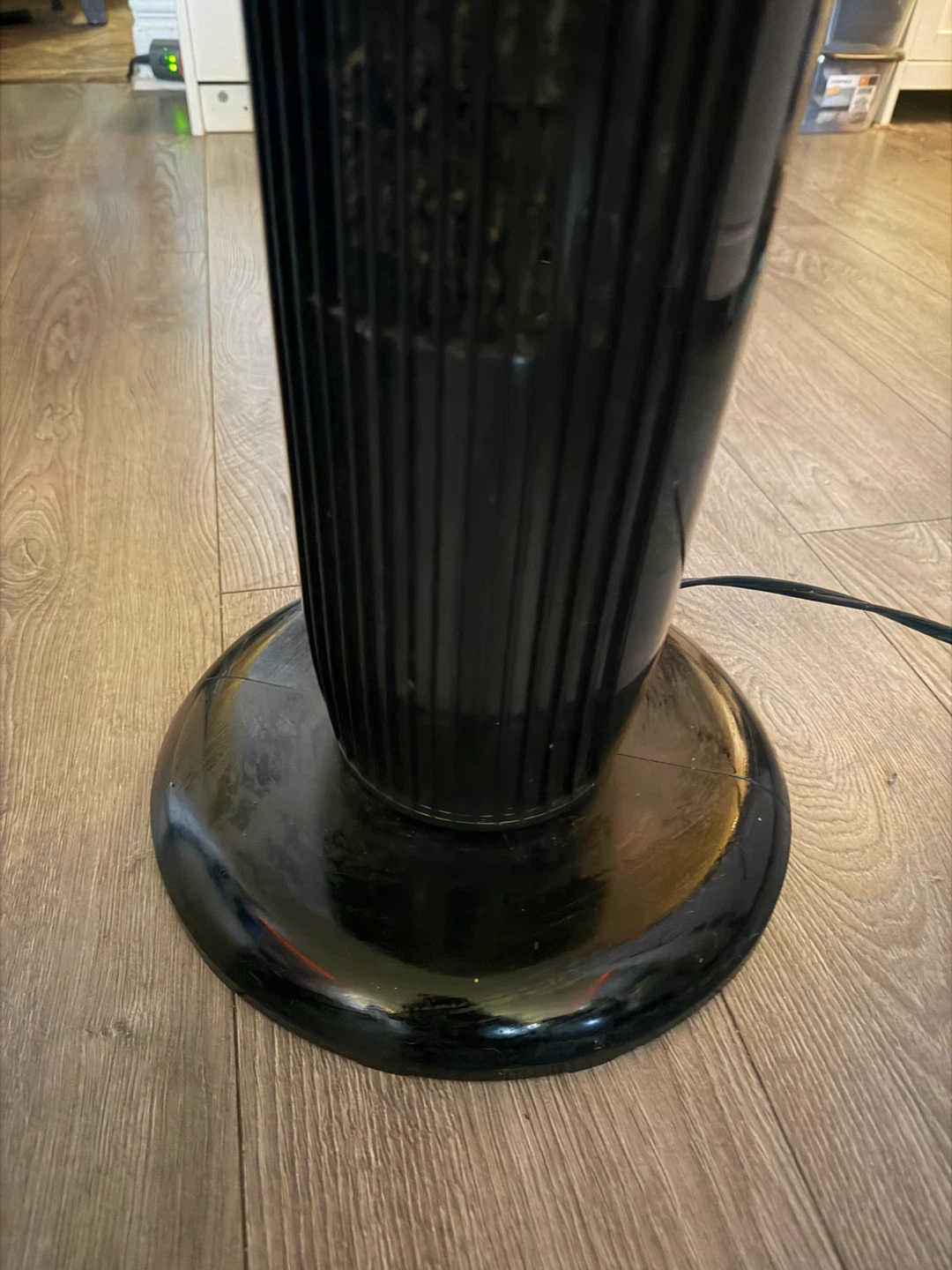 Utilitech oscillating tower fan in black