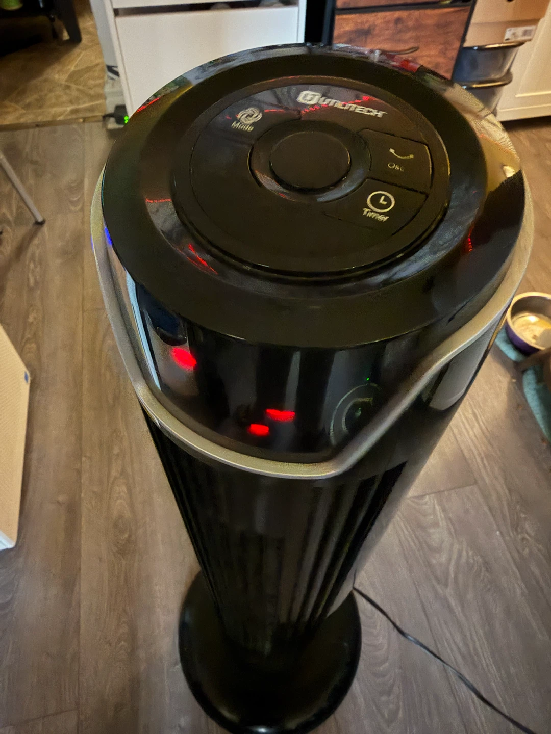 Utilitech oscillating tower fan in black - photo 2