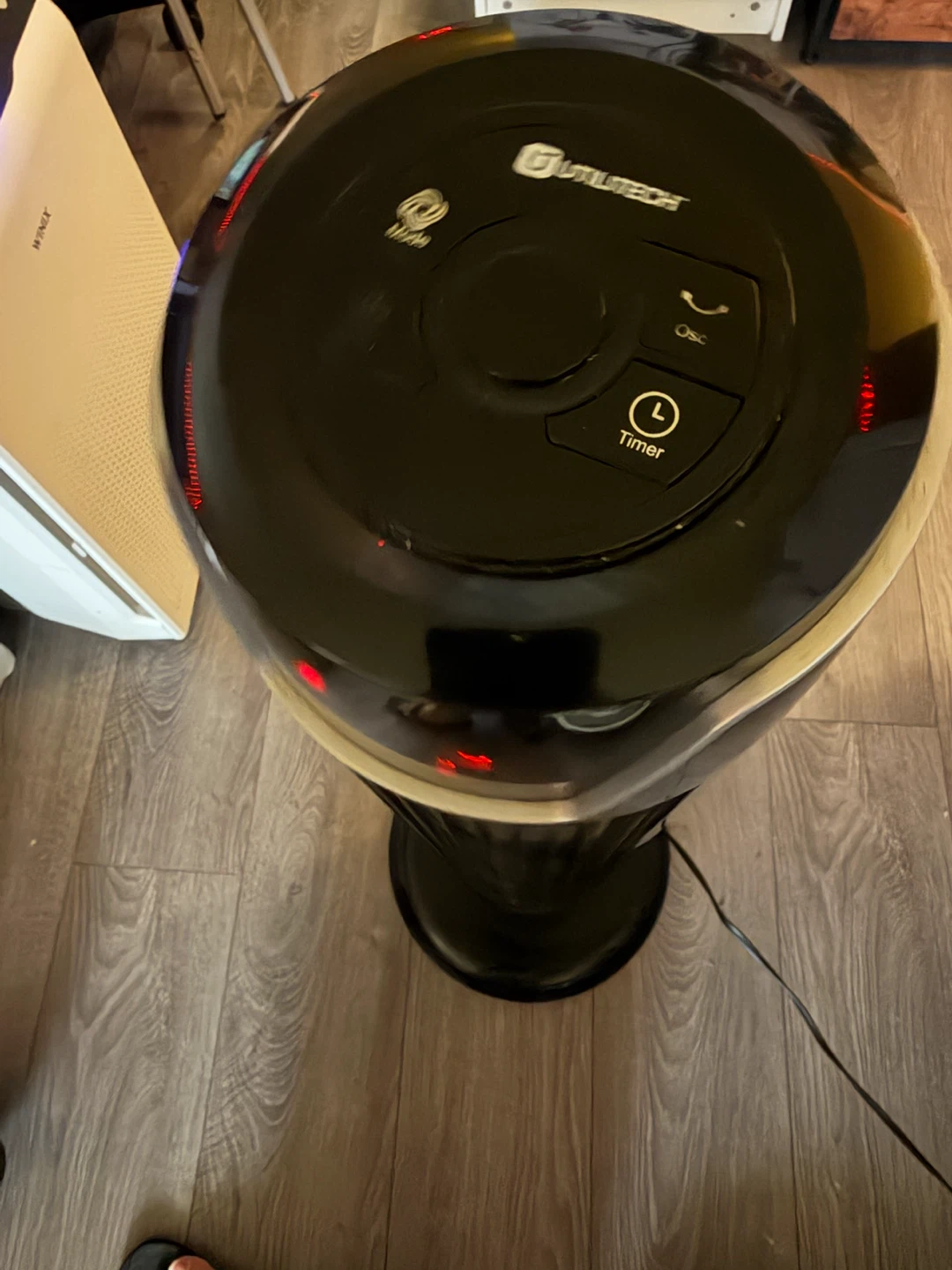 Utilitech oscillating tower fan in black - photo 3