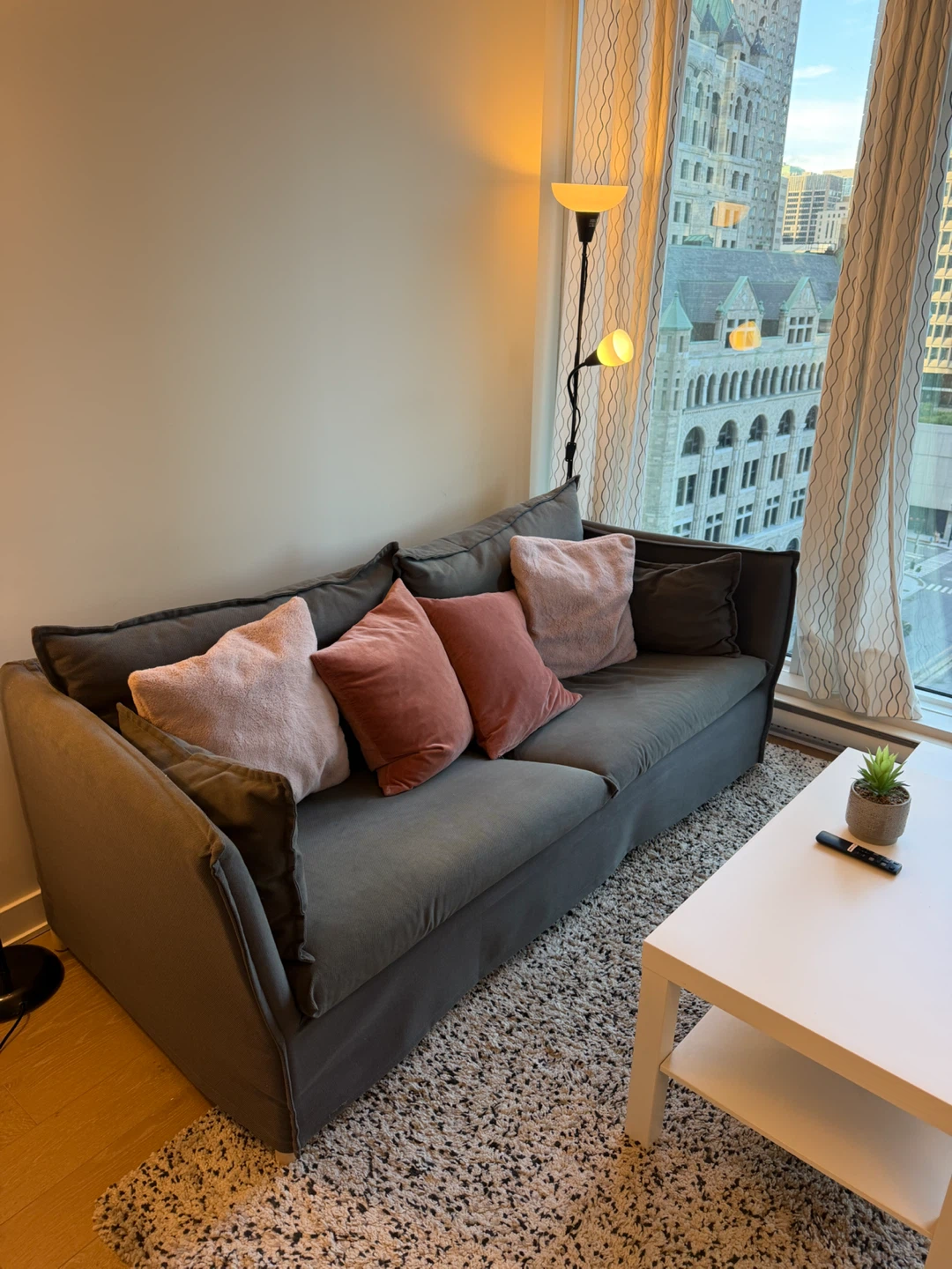 Grey Sofa with Pillows