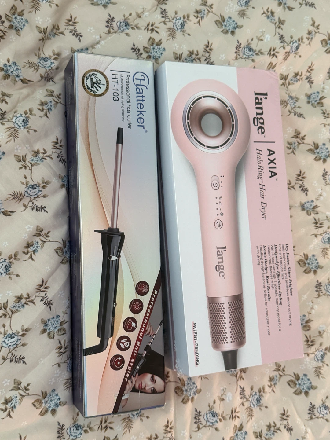 L'ange Axia Hair Dryer and Hatteker Hair Curler Set