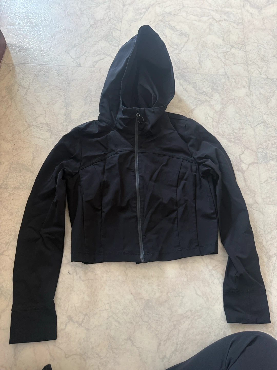 Zara black cropped windbreaker jacket size medium