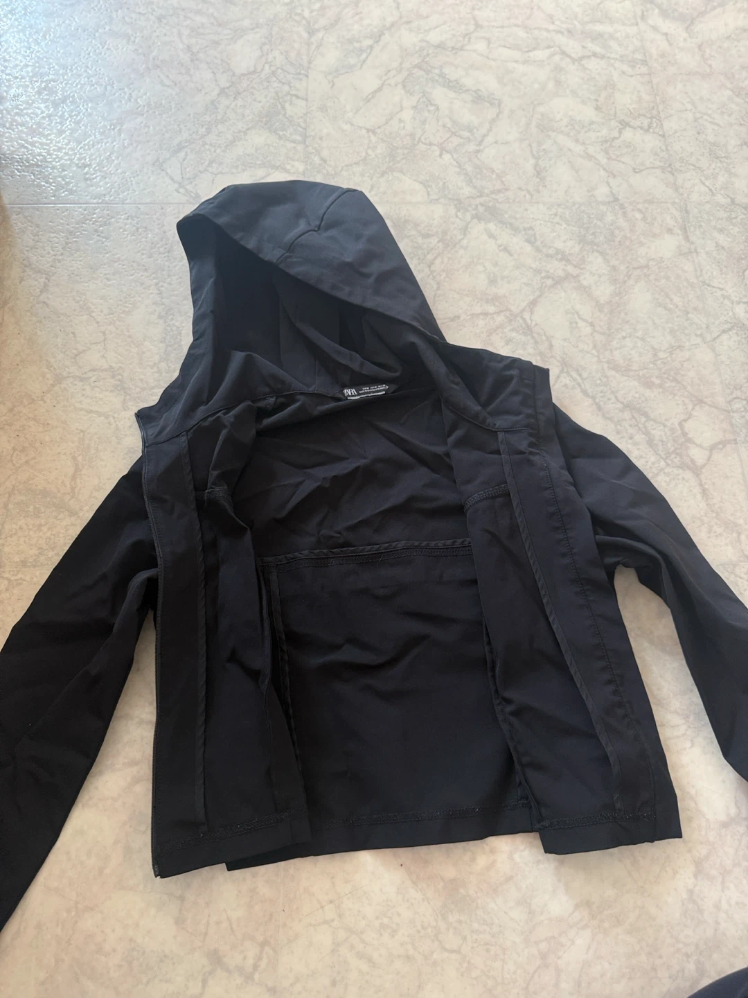 Zara black cropped windbreaker jacket size medium - photo 4