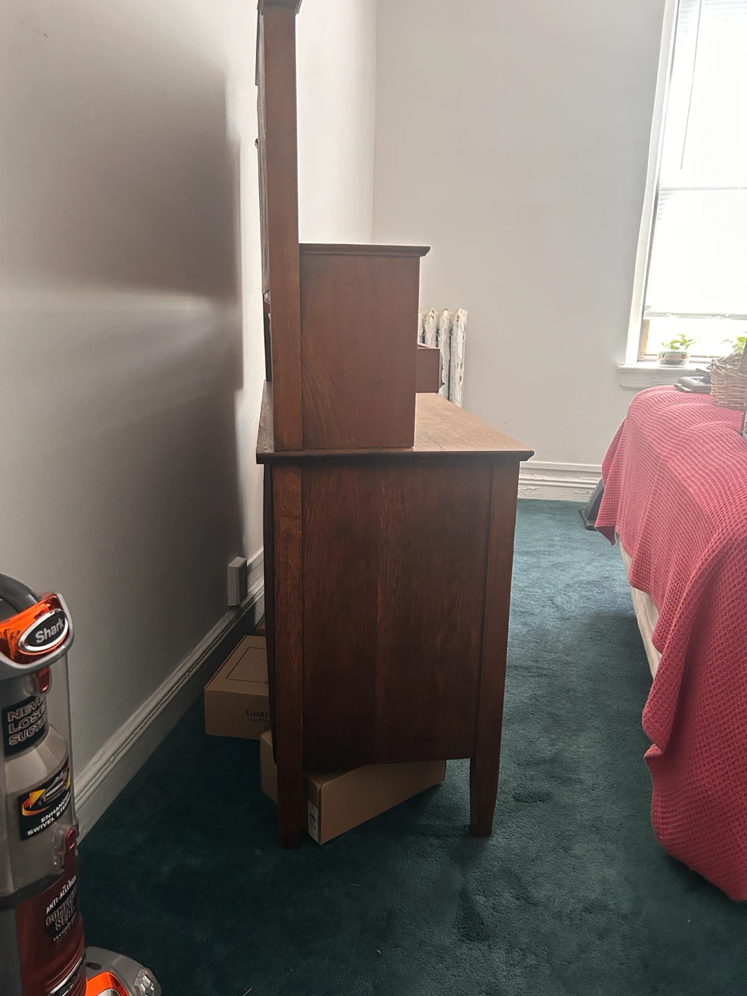 Vintage wood dresser with mirror