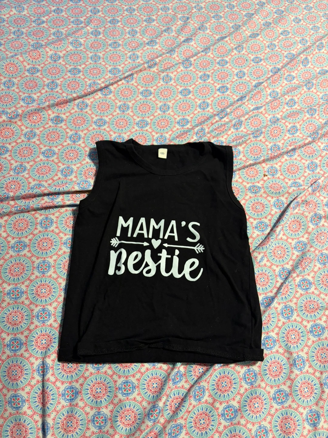 Kids "Mama's Bestie" Black Tank Top