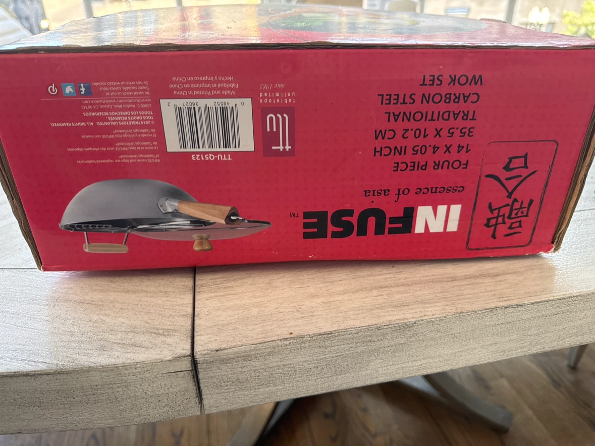 IN.FUSE 4-Piece Traditional Carbon Steel Wok Set - photo 3