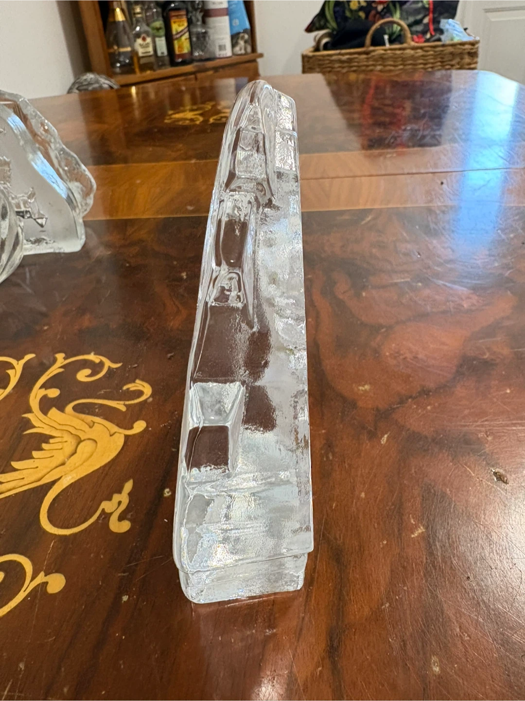 Clear glass Jesus bust paperweight - photo 3