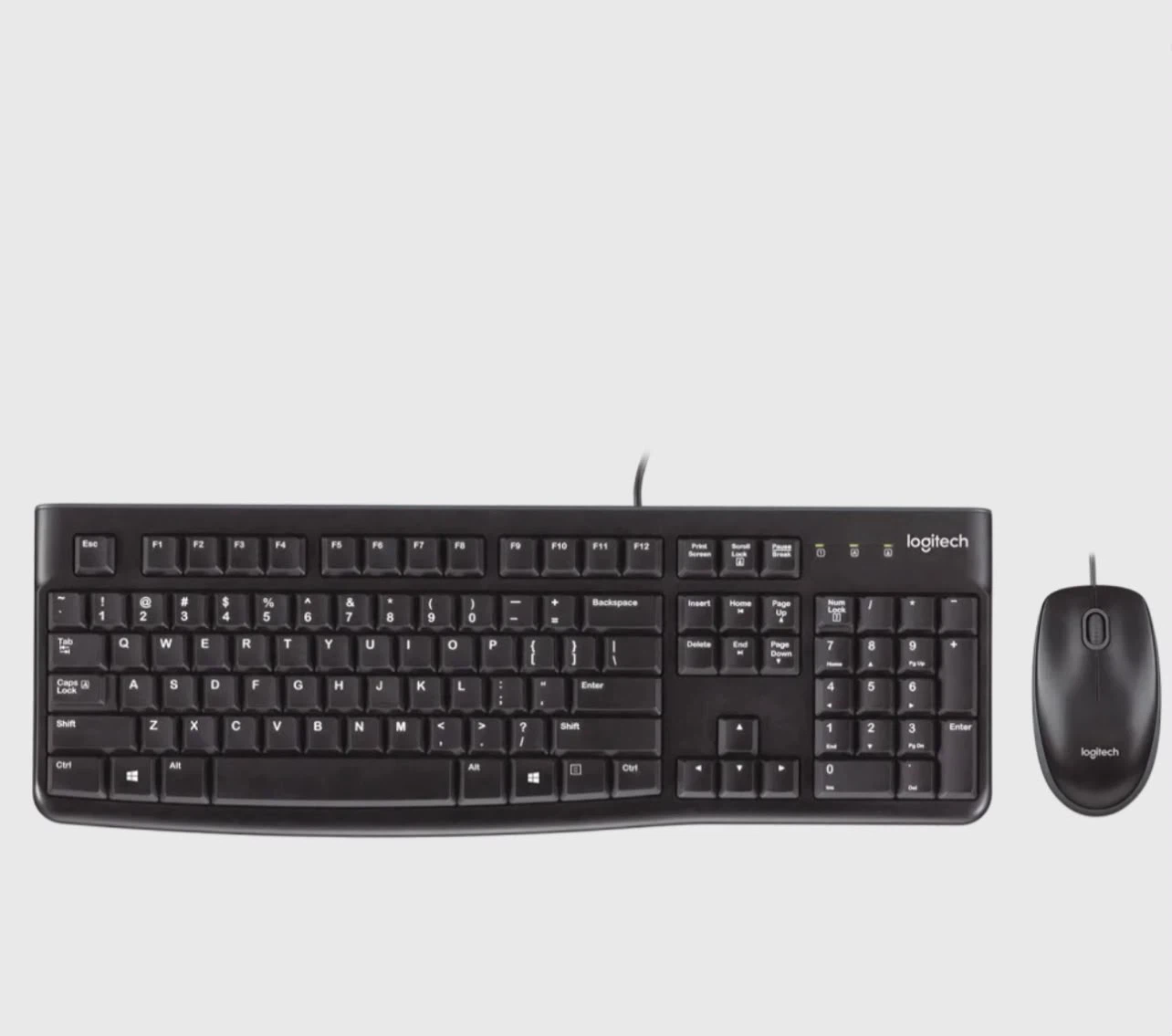 Logitech Wired Keyboard and Mouse Set Black