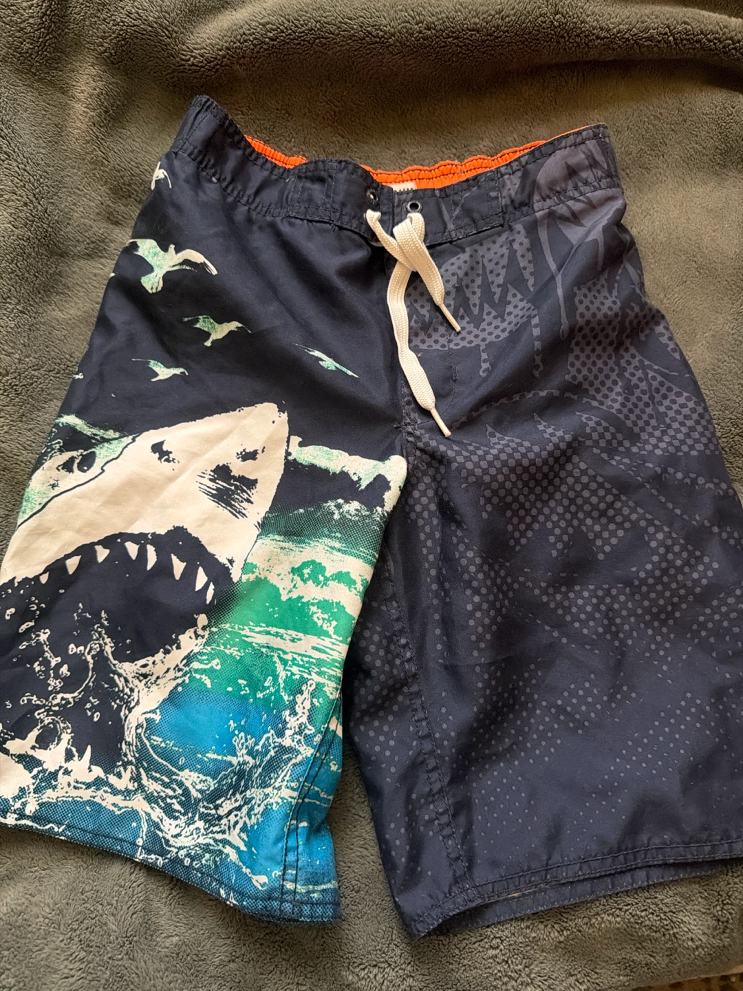 Old Navy shark print swim shorts size 8 (Medium)