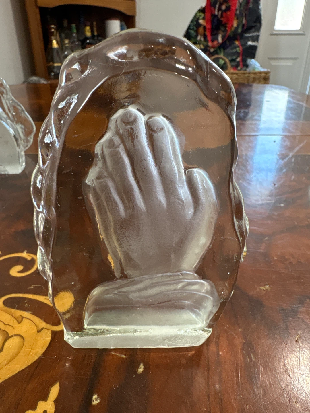 Glass praying hands decorative sculpture - photo 4