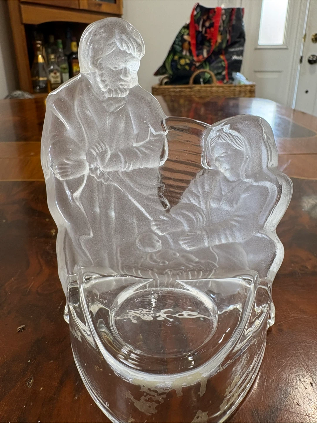Frosted Glass Nativity Scene Candle Holder - photo 2