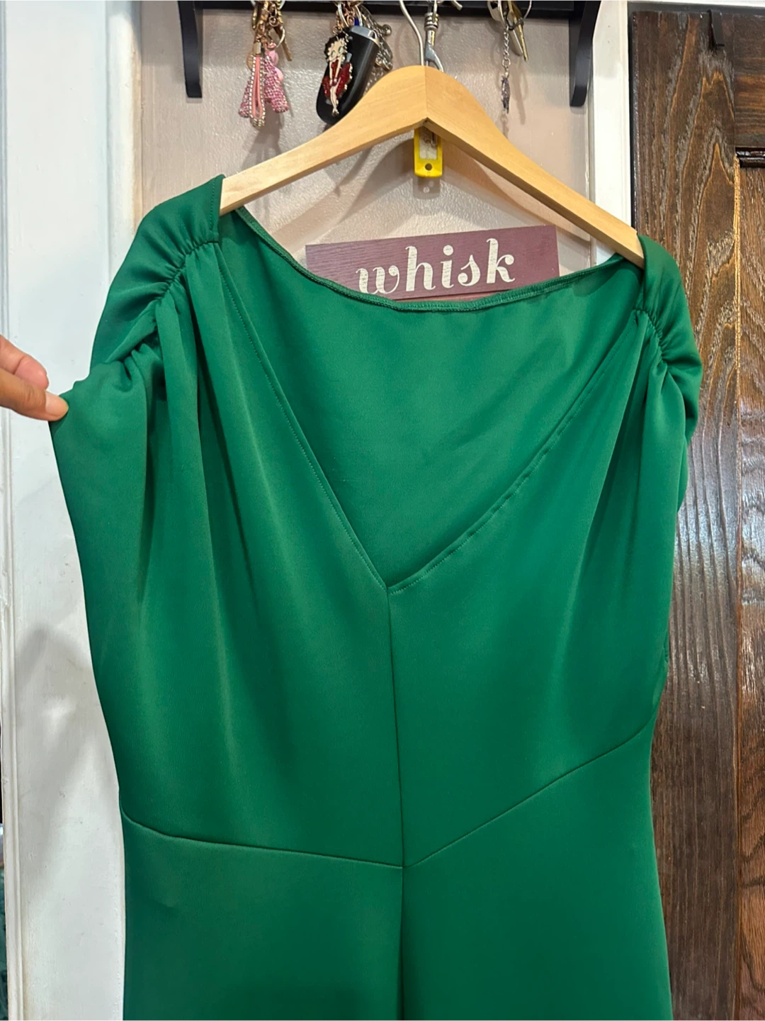 Elegant Emerald Green Maxi Dress with Flared Mermaid Hem - photo 4