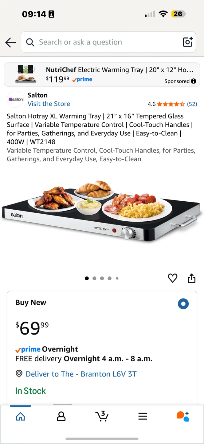 Salton Hotray XL Warming Tray 21" x 16" - photo 2