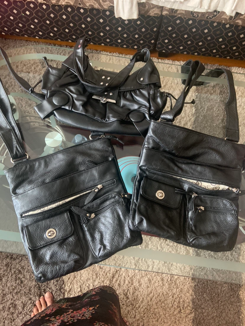 Three Black Handbags