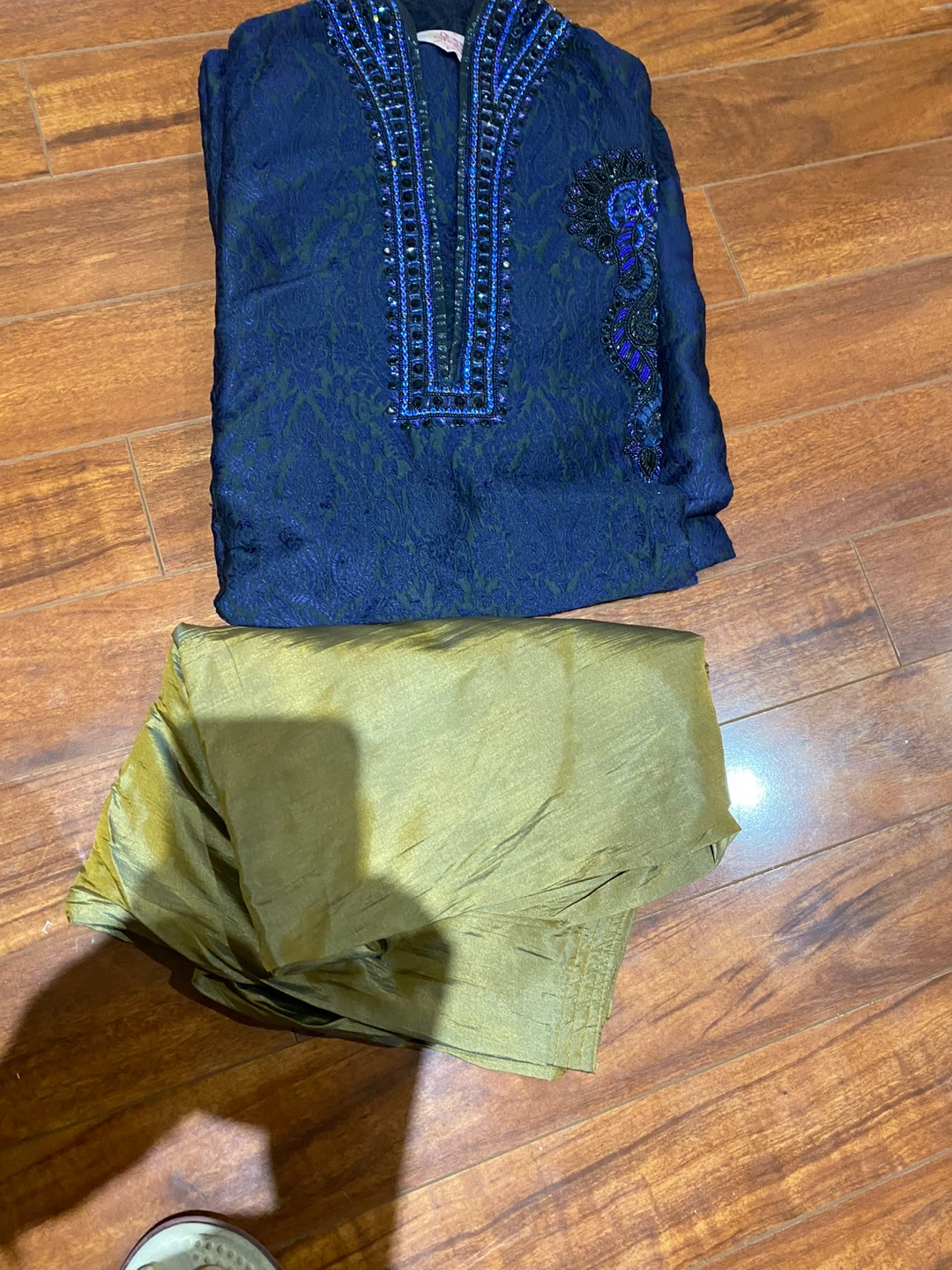 Embellished Blue Kurta with Pants - photo 2