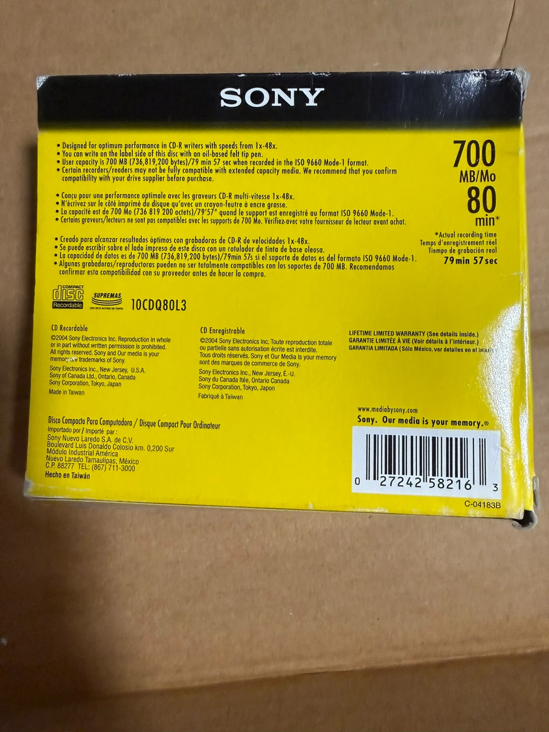 Sony 10-Pack CD-R 700MB/80min 1x-48x Speed - photo 3