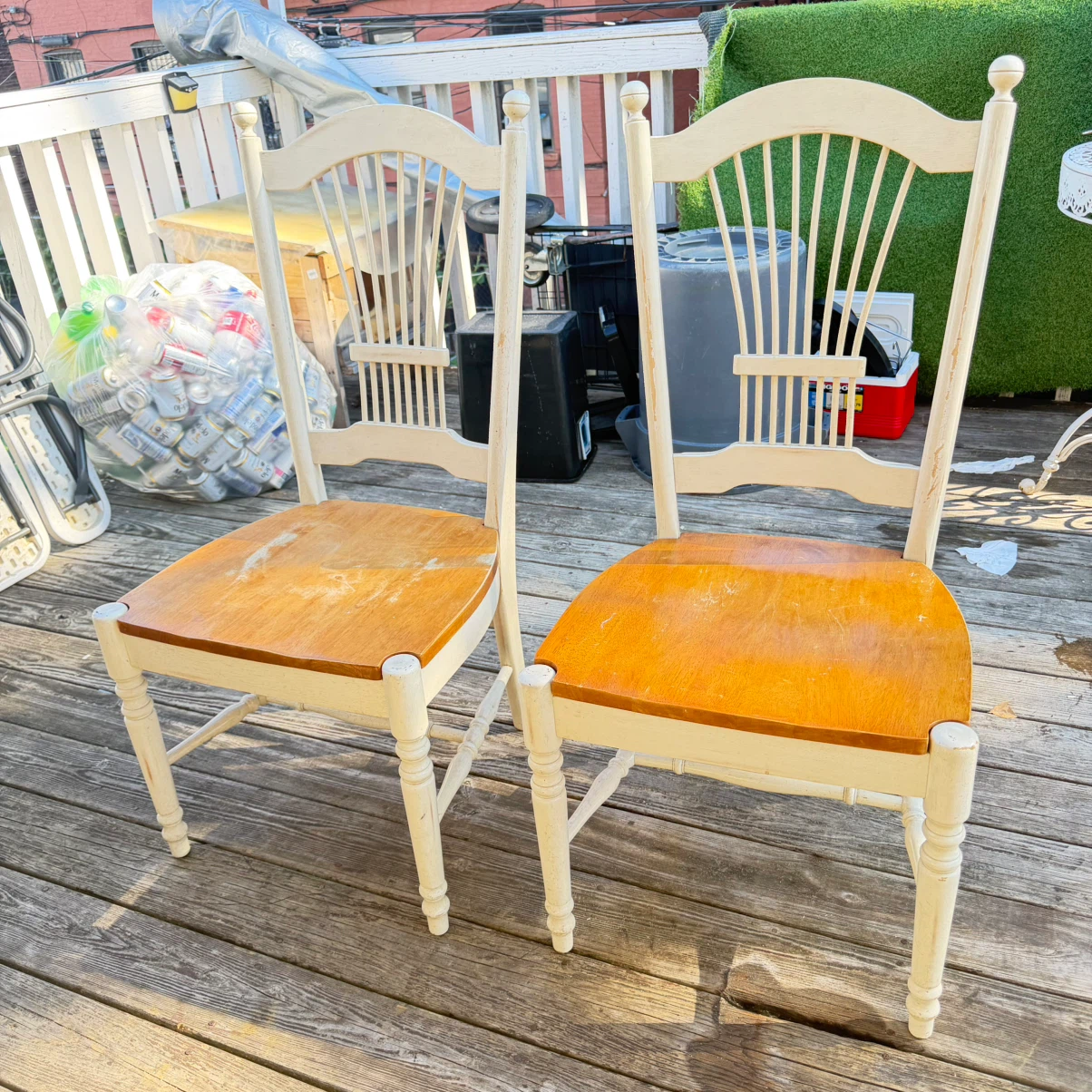 Set of 4 Wooden Dining Chairs