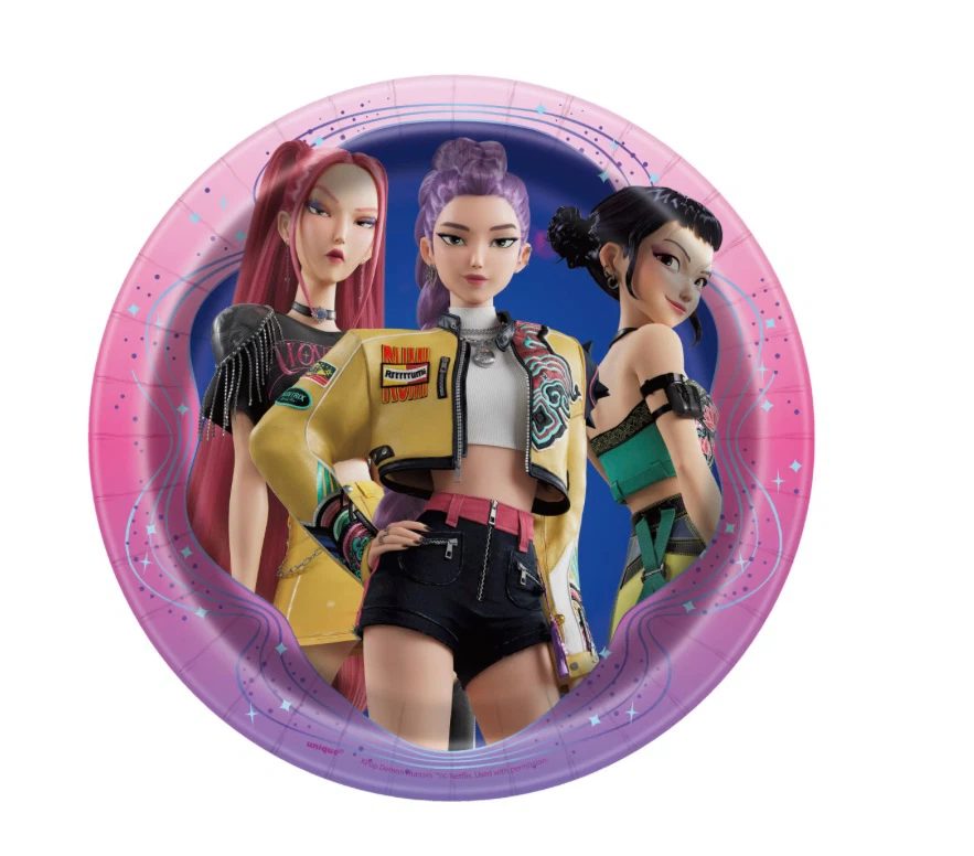K-pop demon hunters paper dessert plates 7 in ; 12 seal packages