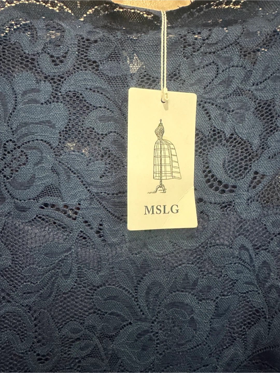 MSK Navy Blue Long-Sleeve Lace Sheath Dress - photo 2