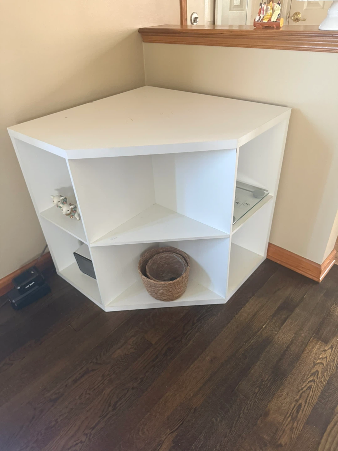 White Corner Shelf Unit free