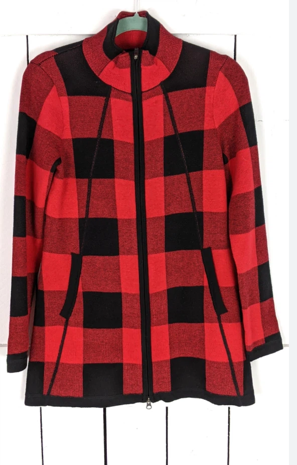 ADRIENNE VITTADINI Women's Plaid Zip-Up Jacket - photo 3