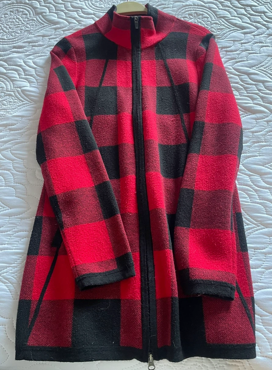 ADRIENNE VITTADINI Women's Plaid Zip-Up Jacket - photo 5