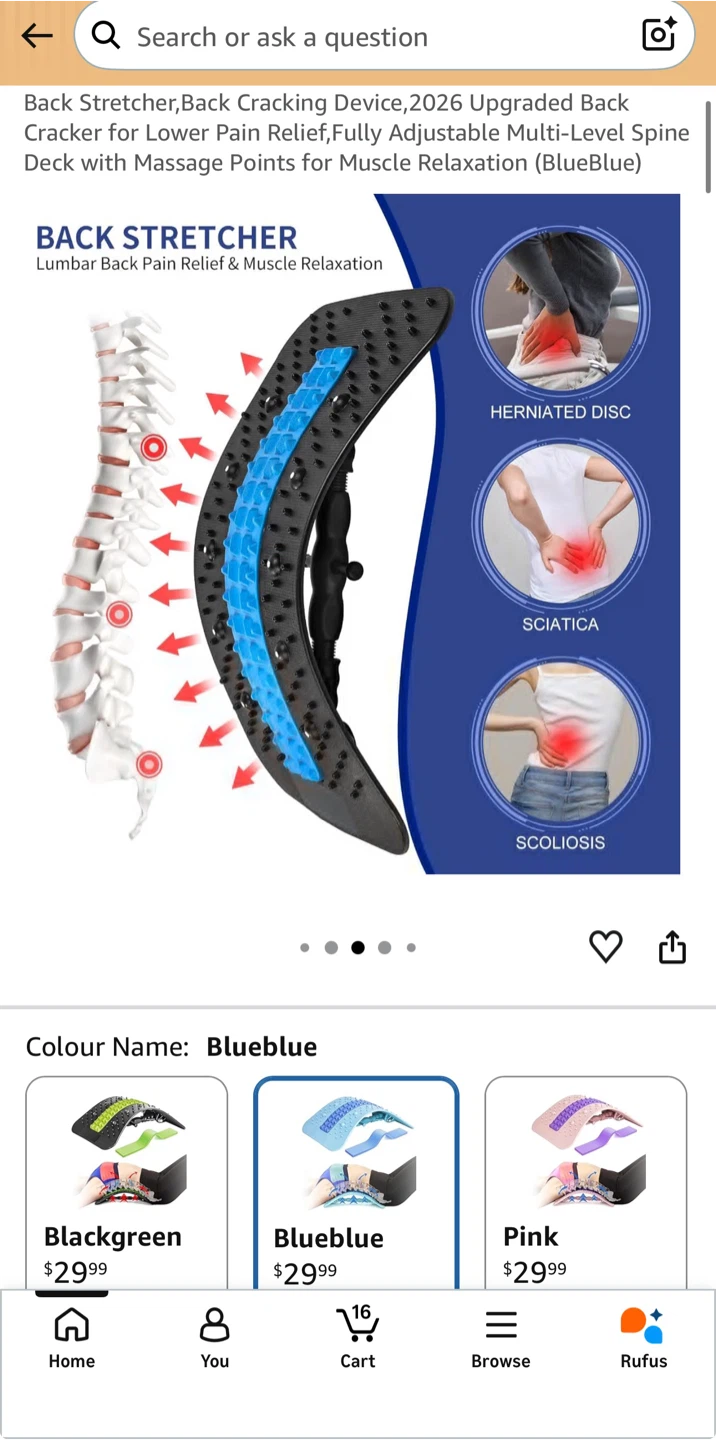 Back Stretcher Lumbar Spine Deck Blue