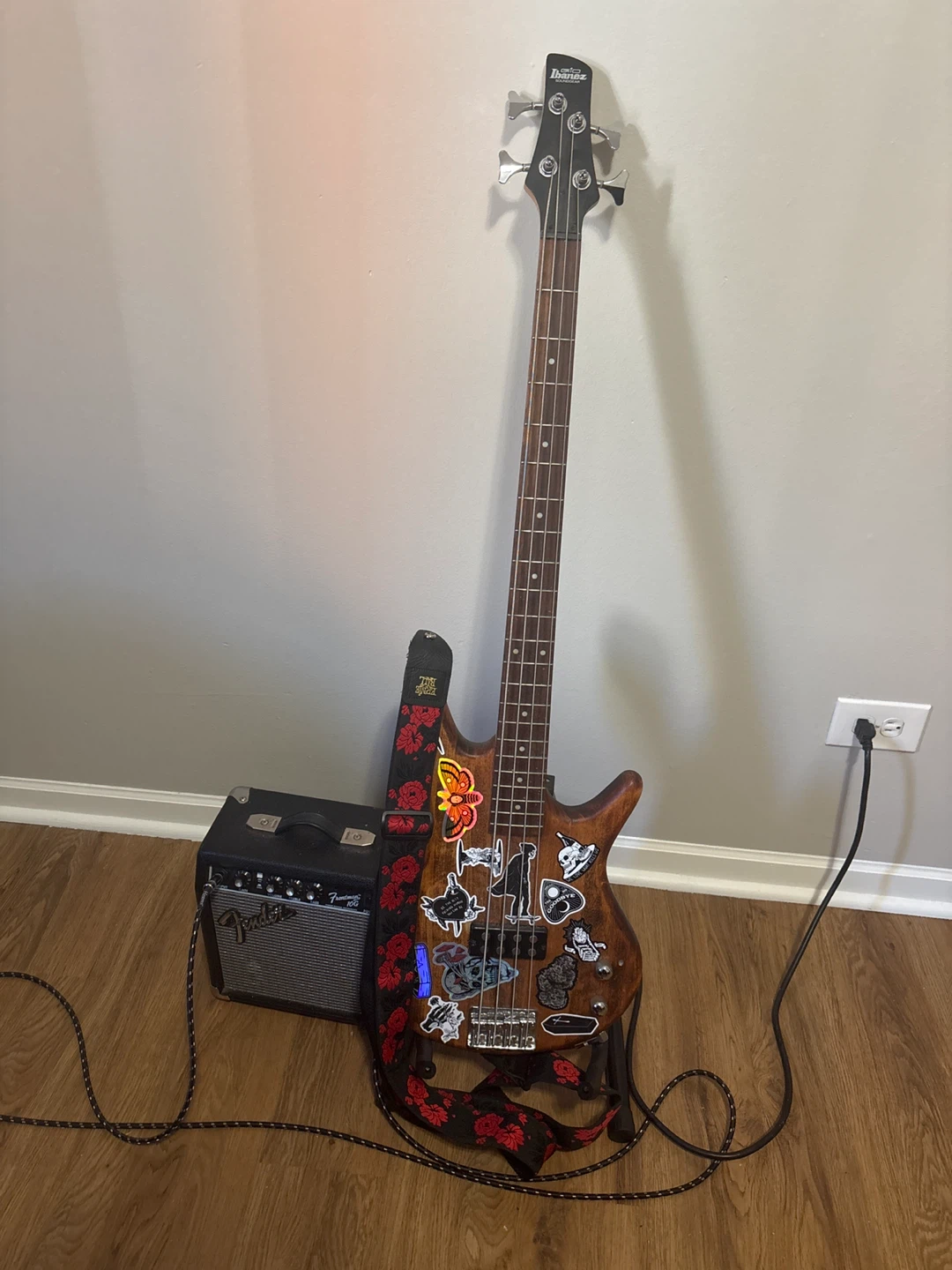 Bass Guitar, Amp, Cable, strap, and stand!