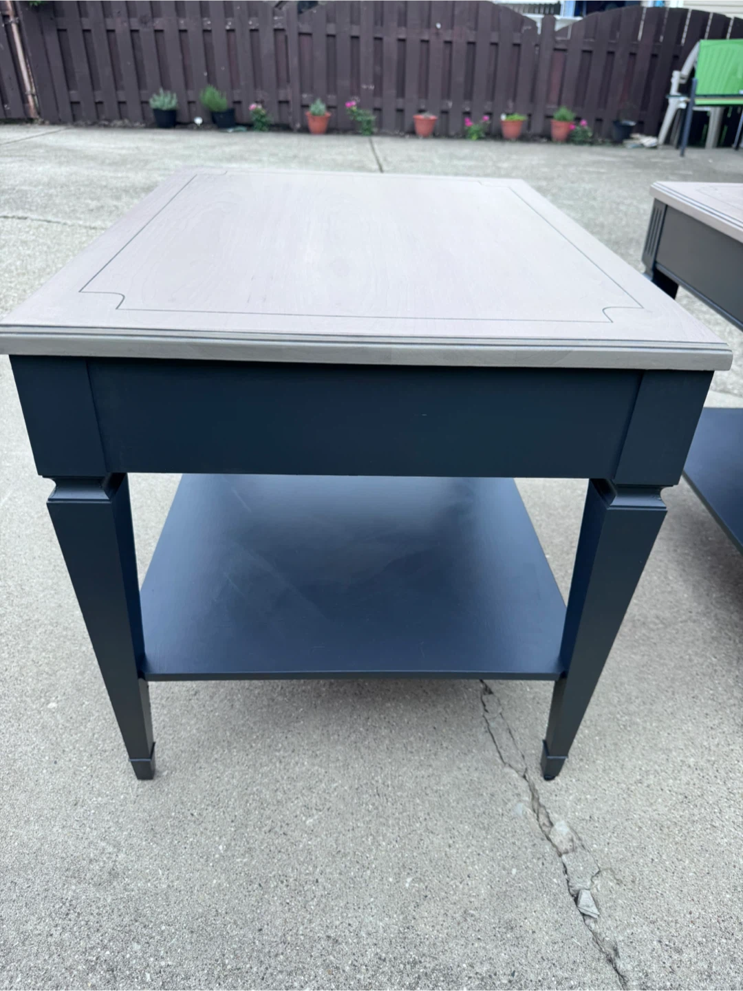 2 Refinished Vintage Mersman Wooden End Tables with Drawer - photo 3