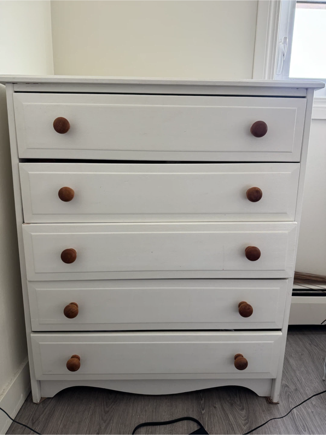White 5-Drawer Dresser