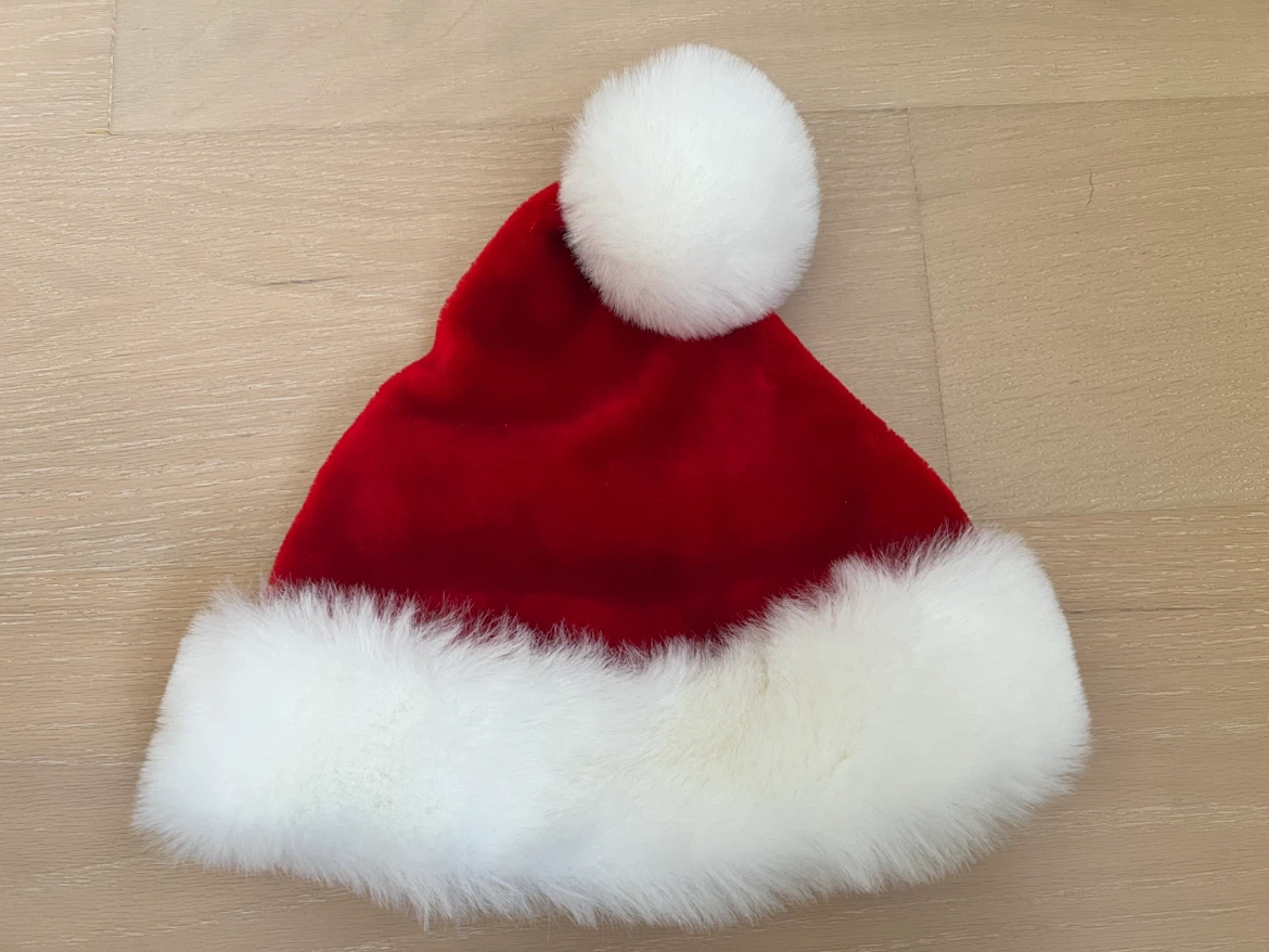 Santa Hat with White Pom Pom