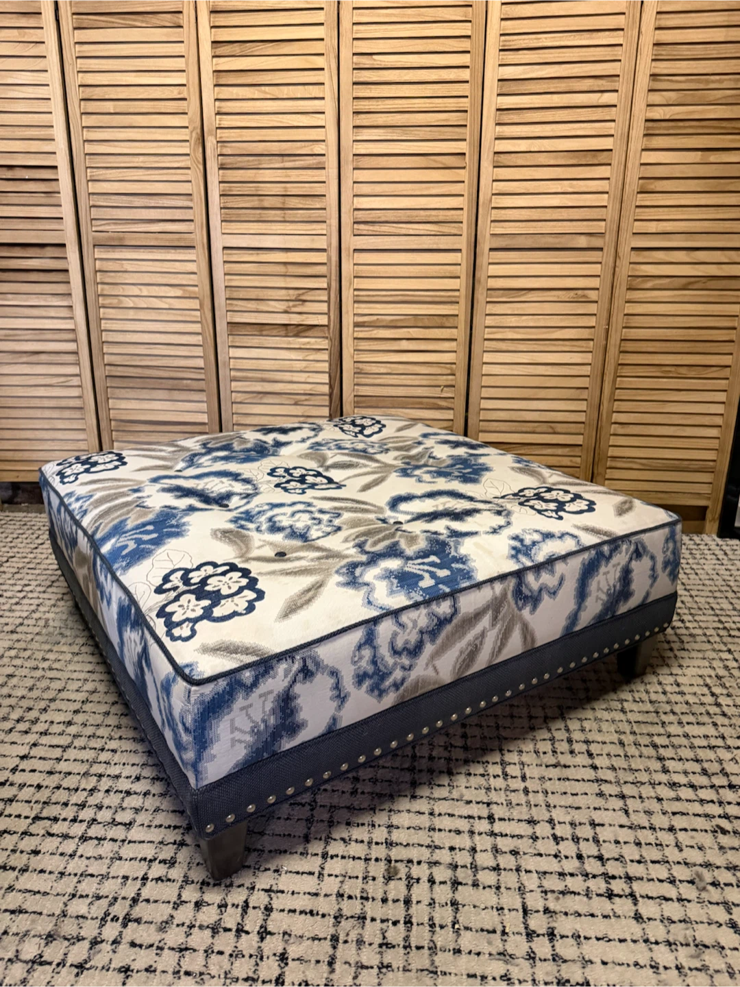 Floral Print Square Ottoman - photo 2