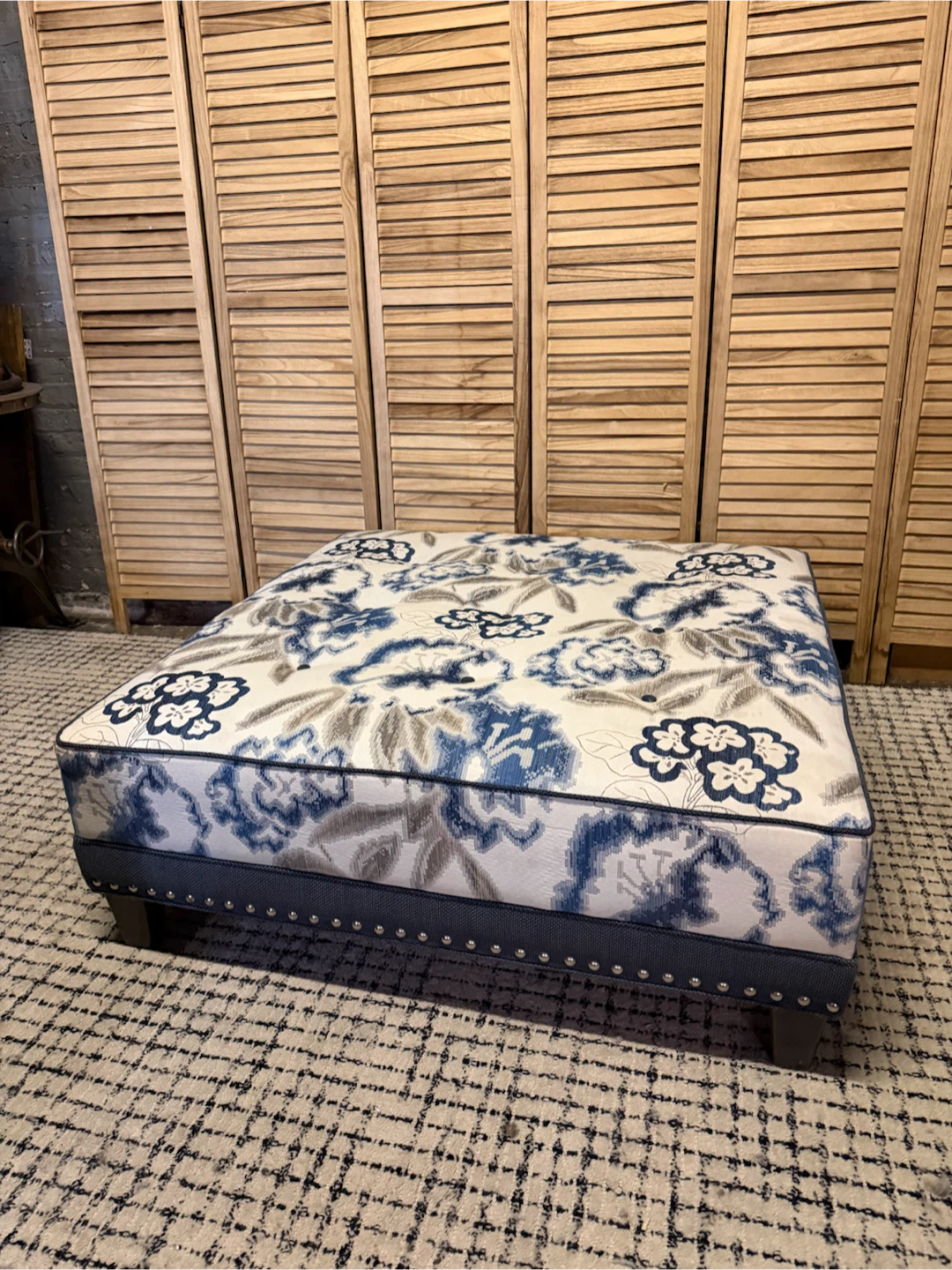 Floral Print Square Ottoman - photo 3