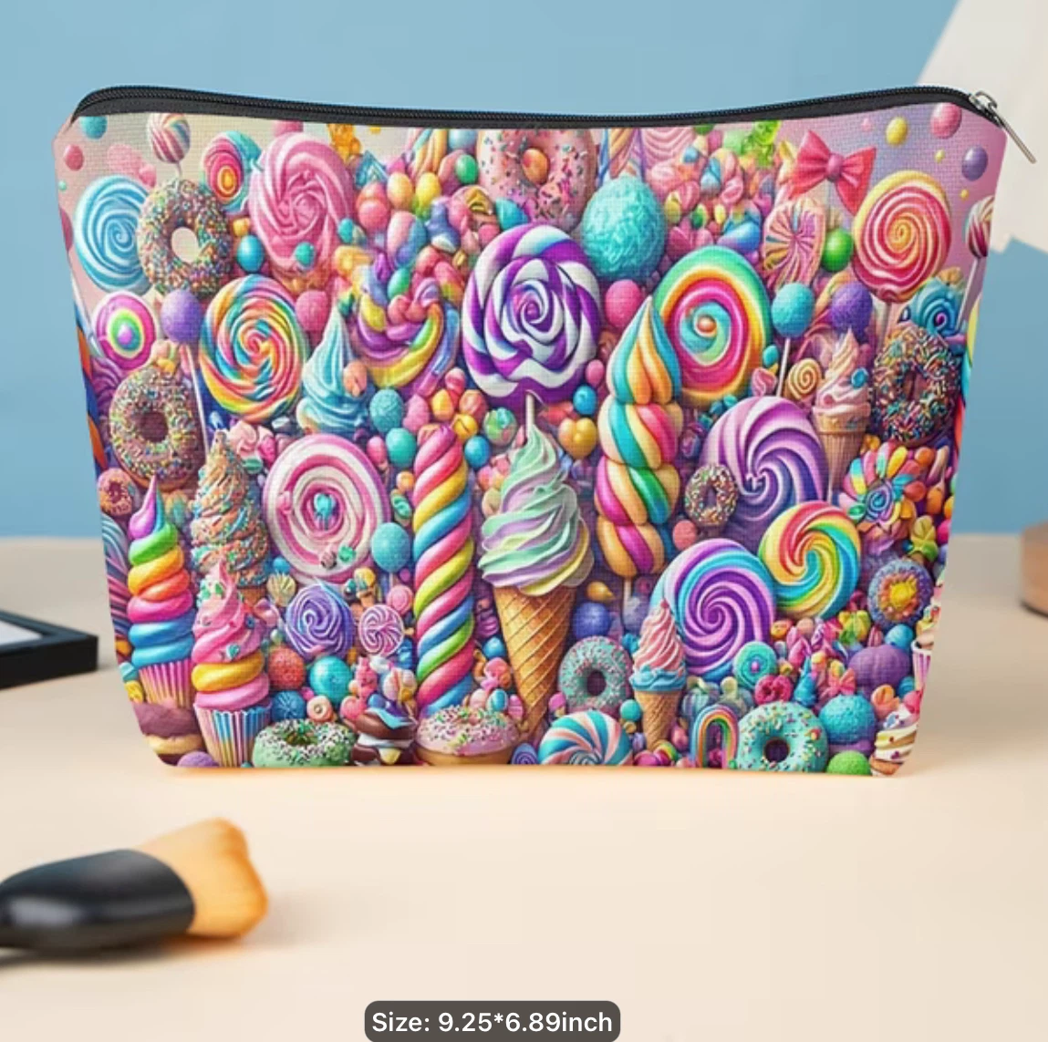 Cosmetic Bag with Candy Print