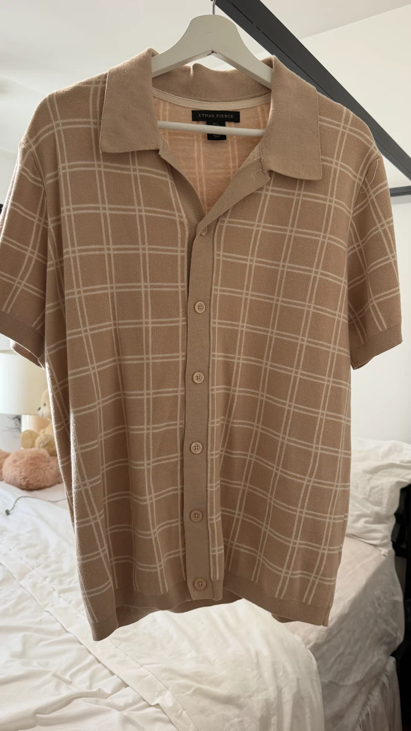 Ethan Pierce Men's Plaid Short Sleeve Collared Shirt Size L - photo 4