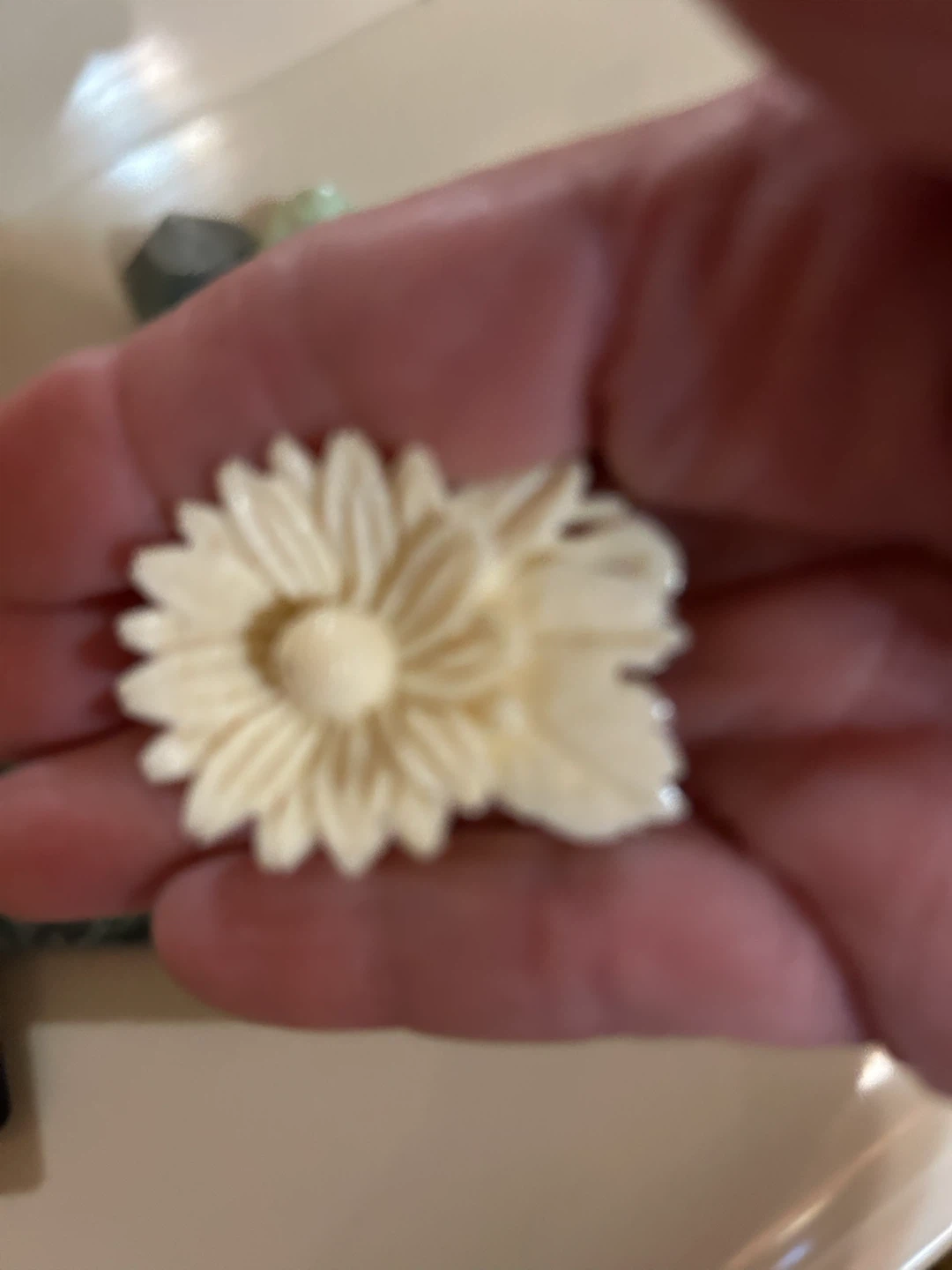 Circa 1950’s carved Flower Brooch Pin