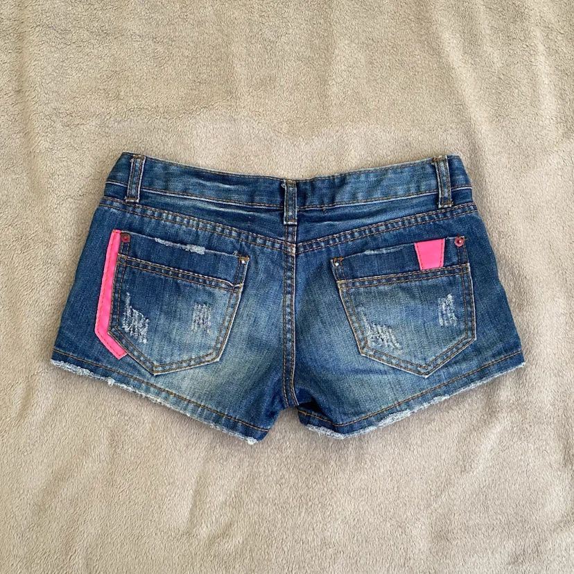 Katie Denim Shorts with Pink Accents - Size 27 - photo 2